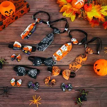 18 штук галстуков-бабочек для собак на Хэллоуин, регулируемые галстуки-бабочки для домашних животных и галстуки