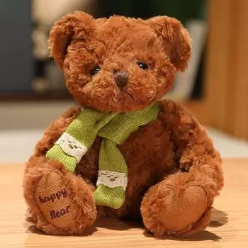 18 см кавайный шарф медведь плюшевая игрушка милый обнимашка кукла медведь кукла подруга подарок на день рождения кукла подушка праздничный подарок оптовая продажа no box бежевый