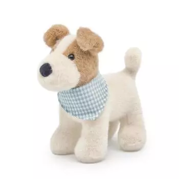 18 см Милая плюшевая игрушка для собак Мягкие плюшевые щенки Мягкая игрушка для животных из проволоки Фокстерьер Кукла Подарки для девочек и детей 18cm бежевый