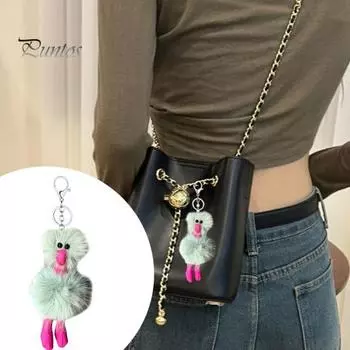 18 см страусиный брелок из сплава с пряжкой, цветное перо, кукла-птица, плюшевый подвесной орнамент, мягкий милый чучело, плюшевая кукла, рюкзак, кулон, подарок для девочки розовый