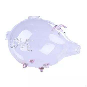 18 см x 12 см стеклянная копилка, прозрачная копилка, детский горшок, милый прозрачный день Святого Валентина розовый