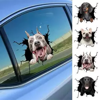 18 стилей, клейкая наклейка на стекло, окно, наклейка с забавной собакой, наклейка на автомобиль, электростатический декор 1