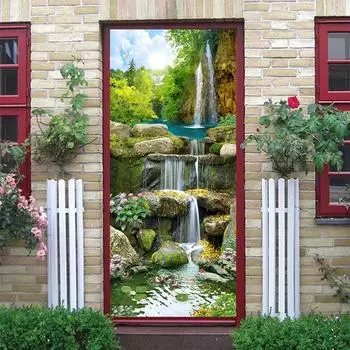 18 стилей наклейка на холодильник полная пленка кухонная утварь самоклеящаяся водонепроницаемая двойная дверь морозильная камера украшение для шкафа художественная роспись 40x120cm