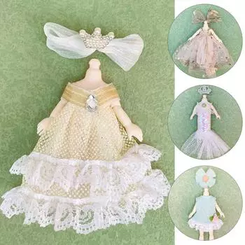 18 стилей, высококачественные детские наряды для девочек, которые можно наряжать, кукольная одежда 16~17 см для куклы/1/8 BJD для куклы 16