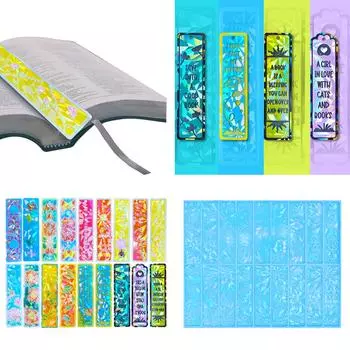 18 стилей закладка силиконовая форма литье ремесло подвеска смола эпоксидная DIY прямоугольная закладка форма для ювелирных изделий DIY вентиляторы чёрный