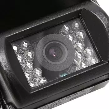 18 светодиодных автомобильных камер заднего вида для ночного видения, водонепроницаемая для грузовиков и автобусов 24V чёрный