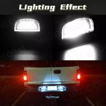 18 светодиодных фонарей подсветки номерного знака для Chevrolet Silverado 1500 2500 3500 Avalanche GMC Sierra Suburban Tahoe Cadillac Escalade 6000K 6000K