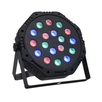 18 светодиодов Par Lights RGB для смешивания цветов Поддержка освещения сцены DMX512 Звуковая активация Автоматический запуск US Plug чёрный