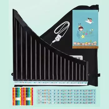 18 трубок Пан-флейта C-тональность Пан-флейта Пан-флейта с мундштуком Духовой инструмент для начинающих с сумкой для переноски светло-зеленый