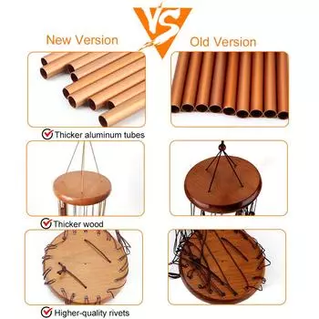 18 Tubes Wind Chimes Metal Wind Bells Nordic Classic Handmade Ornament Home Decor Wall Hanging Garden Patio Outdoor светло-серый