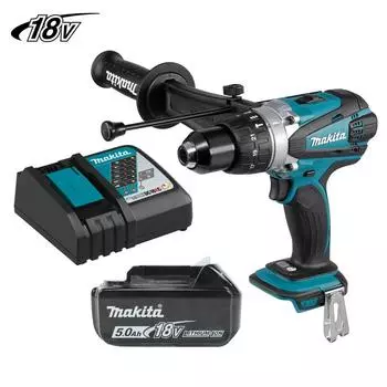 [18 В] Аккумуляторная ударная дрель Makida DHP458RT1 [5,0 Ач, 1 упаковка]