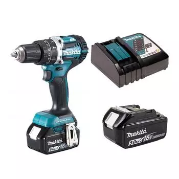 [18 В] Аккумуляторная ударная дрель Makida DHP484RT1 [5,0 Ач, 1 упаковка]