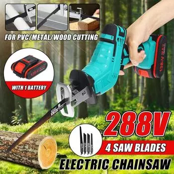 18 В Беспроводная электрическая сабельная пила портативный станок для резки металла и дерева с переменной скоростью для 1/2 батареи 288VF Only machine