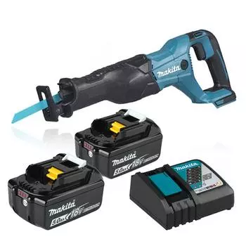 [18 В] Makida DJR186RTE Зарядное устройство Cutso [5,0 Ач, комплект из 2 шт.]