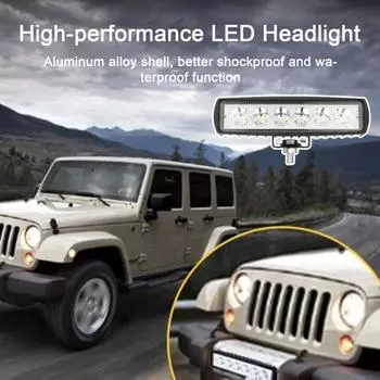 18 Вт Автомобильные светодиодные фары, 6 бусин, водонепроницаемый противоударный прожектор для мотоцикла, автомобиль, грузовик, мотоцикл, боковой фонарь, универсальные аксессуары для вилочных погрузчиков