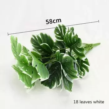 18 вилка монстера искусственные растения пластиковые тропические листья пальмы украшения для дома и сада аксессуары фотографии декоративные белый