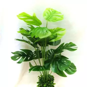 18 вилка монстера искусственные растения пластиковые тропические листья пальмы украшения для дома и сада аксессуары фотографии декоративные зелёный