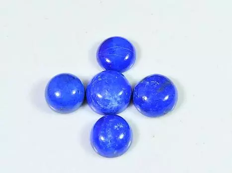 18Cts Natural Blue Lapis Lazuli Round Cabochon Loose Gemstone 5Pcs Lot 9X9MM RQ-1834