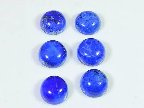 18Cts Natural Blue Lapis Lazuli Round Cabochon Loose Gemstone 6Pcs Lot 9X9MM RQ-1840
