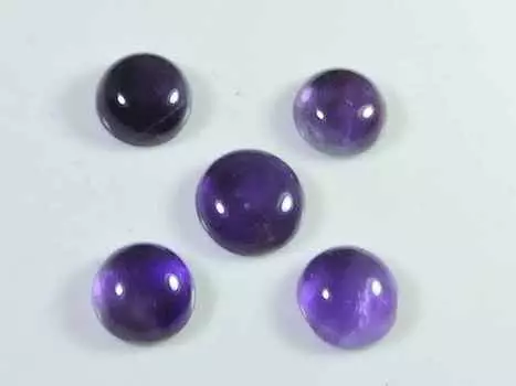 18Cts. Натуральный аметист круглый кристалл кабошон драгоценный камень 5 шт. лот 09X09MM RQ-1782
