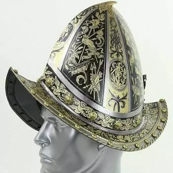 18GA средневековый миланский шлем Марион CA бассет испанский шлем чайник шлем подарок