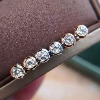 18K Gold Bubble Stud Earrings Platinum Diamond Inlaid 50 Points 1 Karat Fashion Ear Rings Men and Women Single Ear Bone Stud Only 50 points