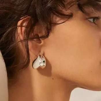 18k gold-plated geometric titanium steel stud earrings for women s personality do not fade exaggerated earrings stainless steel earrings earrings 18K