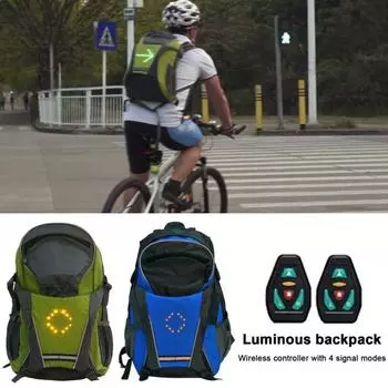 18л велосипедный рюкзак, водонепроницаемая светоотражающая сумка, USB перезаряжаемый светодиодный указатель поворота, безопасность, ночная езда, бег, кемпинг, пеший туризм, аксессуар синий