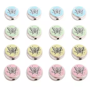 18 мм 2 шт./пакет Акриловые сплющенные печатные бусины DIY браслет ожерелье серьги ювелирные изделия аксессуары 18mm 2pcs/bag