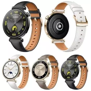18mm Genuine Leather Watch Band For Huawei Watch GT 4 белый