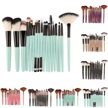 18Pcs Makeup Brush Set Plastic Handle Eyelash Eyebrow Eyeliner Cosmetic Tool S-FK