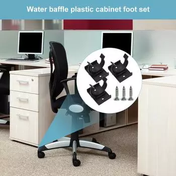 18pcs Plastic Plinth Clip With Screws Table Heavy Duty Durable Kitchen Kickboard чёрный