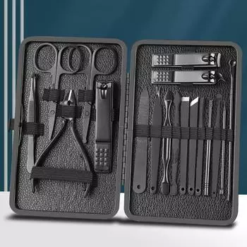 18pcs/set Manicure Cutters Nail Clipper Set Household Stainless Steel Ear Spoon Nail Clippers Pedicure Nail Scissors Tool