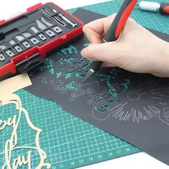 18Pcs/set Metal Carving Knife Pen Art Seal Cutting Manual Combination Paper Cuttings DIY Sculpture Carving Knife Repair Tools