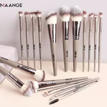18шт косметическая основа с мягкой щетиной, румяна для растушевки, пудра для лица, шелковистый сенсорный набор кистей розовый
