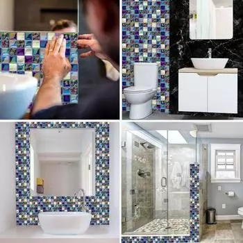 18шт мозаика стикер стены водонепроницаемый анти-масло кухня ванная комната DIY декор