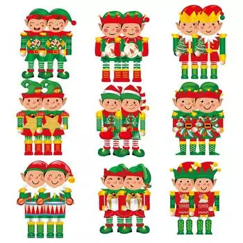 18шт Рождественский Гринч Деревянные украшения Подвесной кулон Рождественская елка Домашний декор A