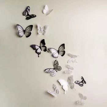 18шт светящаяся 3D наклейка-бабочка украшение дома ПВХ художественная наклейка на стену росписи