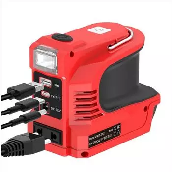 18V 20V Power Adapter DC 20V to AC 110-120V Multiple Charging Ports Inverter Outdoor Red EU Plug