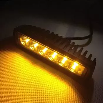 18W 6Led Яркий световой точечный светильник для работы в противотуманной фаре для внедорожников, грузовиков, автомобилей, желтый
