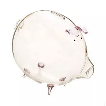 18x12 см стеклянная копилка, копилка для детей, очаровательный прозрачный настольный декор розовый