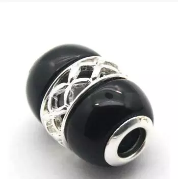 18X13MM натуральный черный нефрит 925 серебряный кулон ювелирных изделий