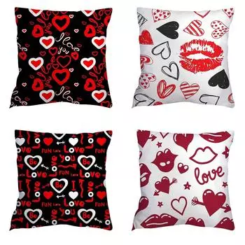 18x18 наволочки ко Дню святого Валентина, подушка с любовью, льняные наволочки для дивана, украшения дома One Size