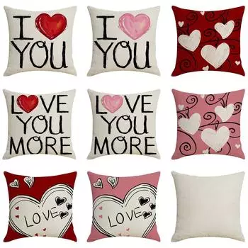 18x18 наволочки ко Дню святого Валентина, подушка с любовью, льняные наволочки для дивана, украшения дома One Size