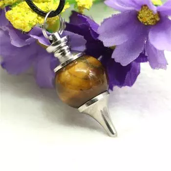 18X40 мм гвоздь круглый тигровый глаз кулон ожерелье натуральный камень сплав черная веревочная цепочка выдвижная застежка для женщин дизайн ювелирных изделий EA102331546