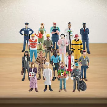 18x Миниатюрные фигурки людей, модели персонажей, имитационные диорамные фигурки для микропейзажа