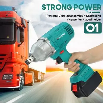 1900 Н.М, бесщеточный электрический ударный гайковерт с высоким крутящим моментом, 588 В, 3/4 дюйма/1/2 дюйма, торцевой ключ, динамометрический ключ для автомобильных шин, аккумуляторный инструмент для отвода 3/4 1*Batteries