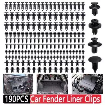 190-1Pcs Auto Fastener Clip Remover Kit 6 Size Auto Push Pin Rivets Car Plastic Retainer Clips Automobile Fender Push Pin Rivet