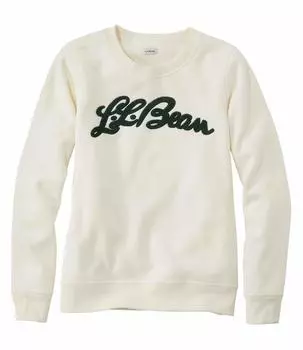 1912 Crew Neck Logo US Fit Regular S Sailcloth Script Logo White 1000049286 LLBean Женская толстовка LLBean,