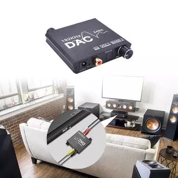 192 кГц аудио преобразователь ЦАП- цифровой SPDIF 3..5 оптический в аналоговый L/R RCA преобразователь оптический в 3,5 мм адаптер